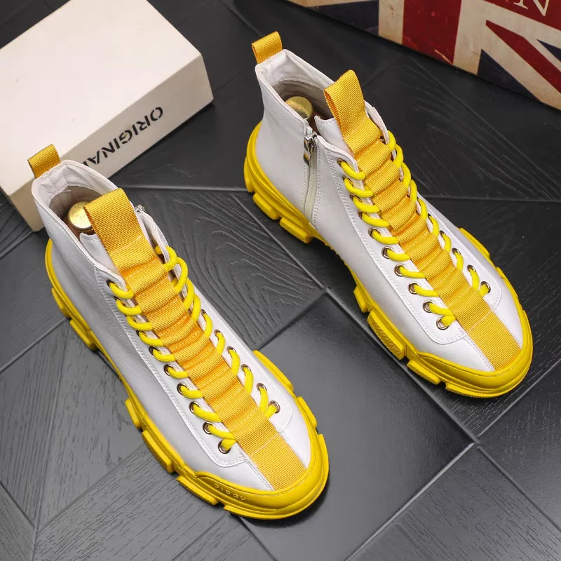 

New Luxury Fashion Sports Boots Lace-up men's ankle platform soles Everyday outdoor boots Zapatos Hombre