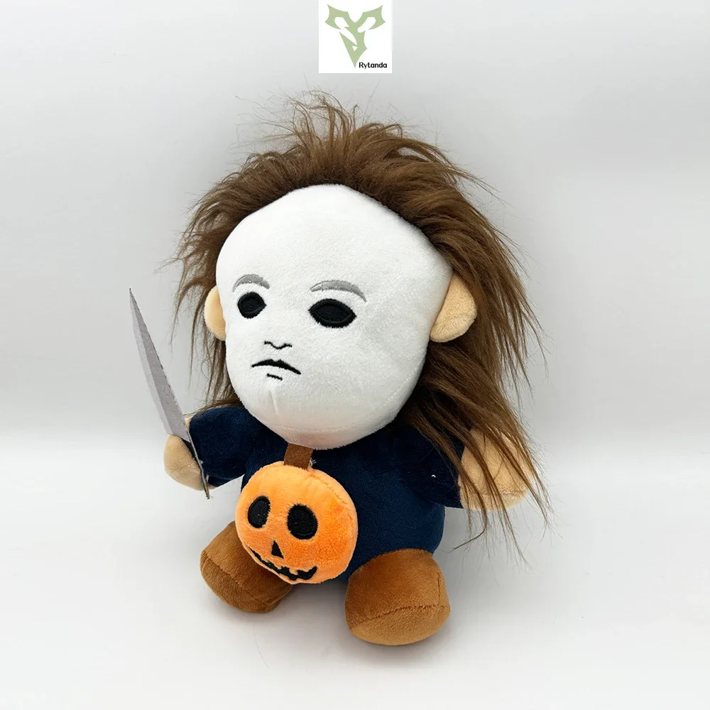 Horror Halloween Michael Myers Phunny Plush Doll 25CM Soft Cartoon Cosplay Plush Toy Character Halloween Room Decor Gift