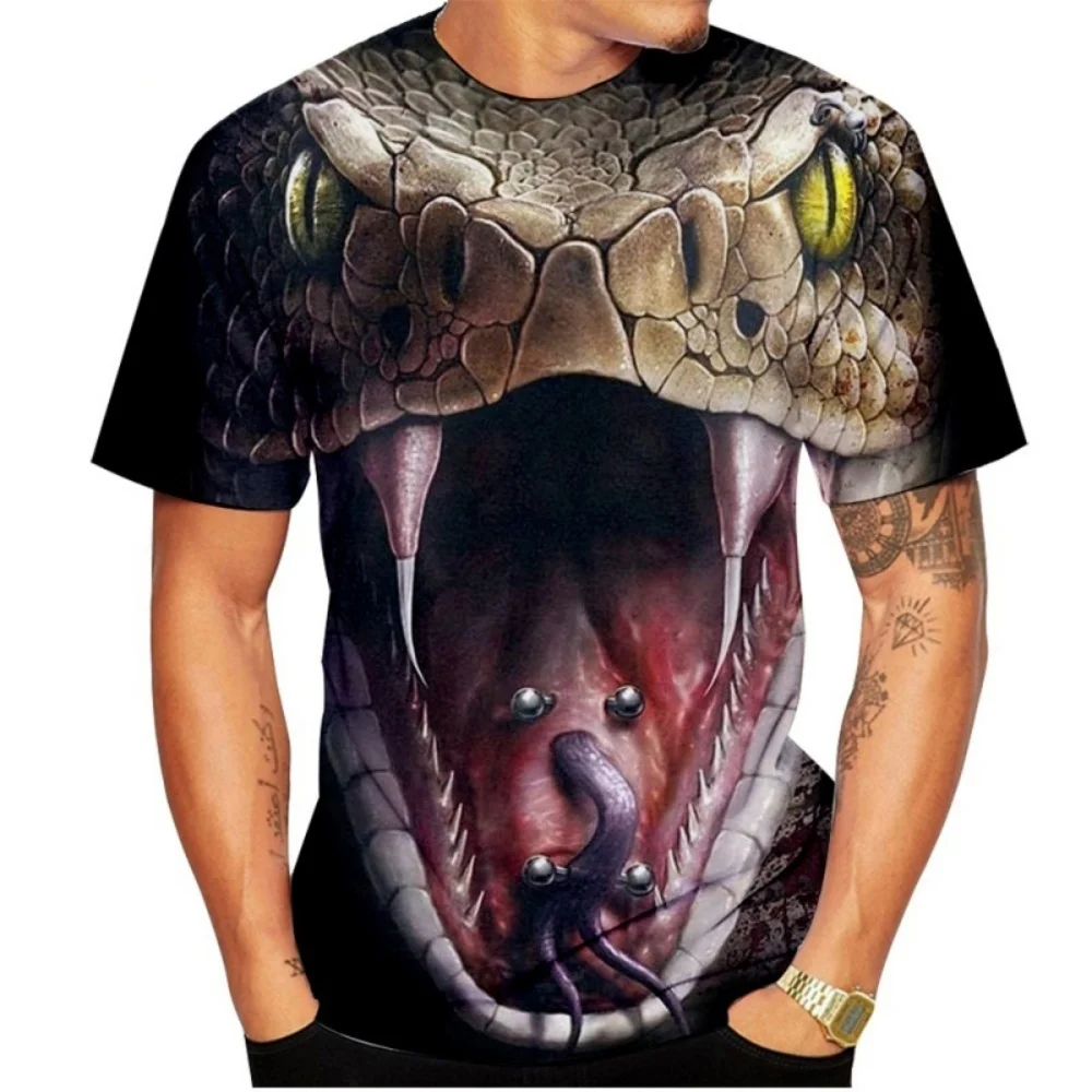 

Horror Animal Snake 3D Print T-Shirt Fashion Cobra Streetwear Men Woman O-Neck T Shirts Oversized Harajuku Tees Kids Male Tops