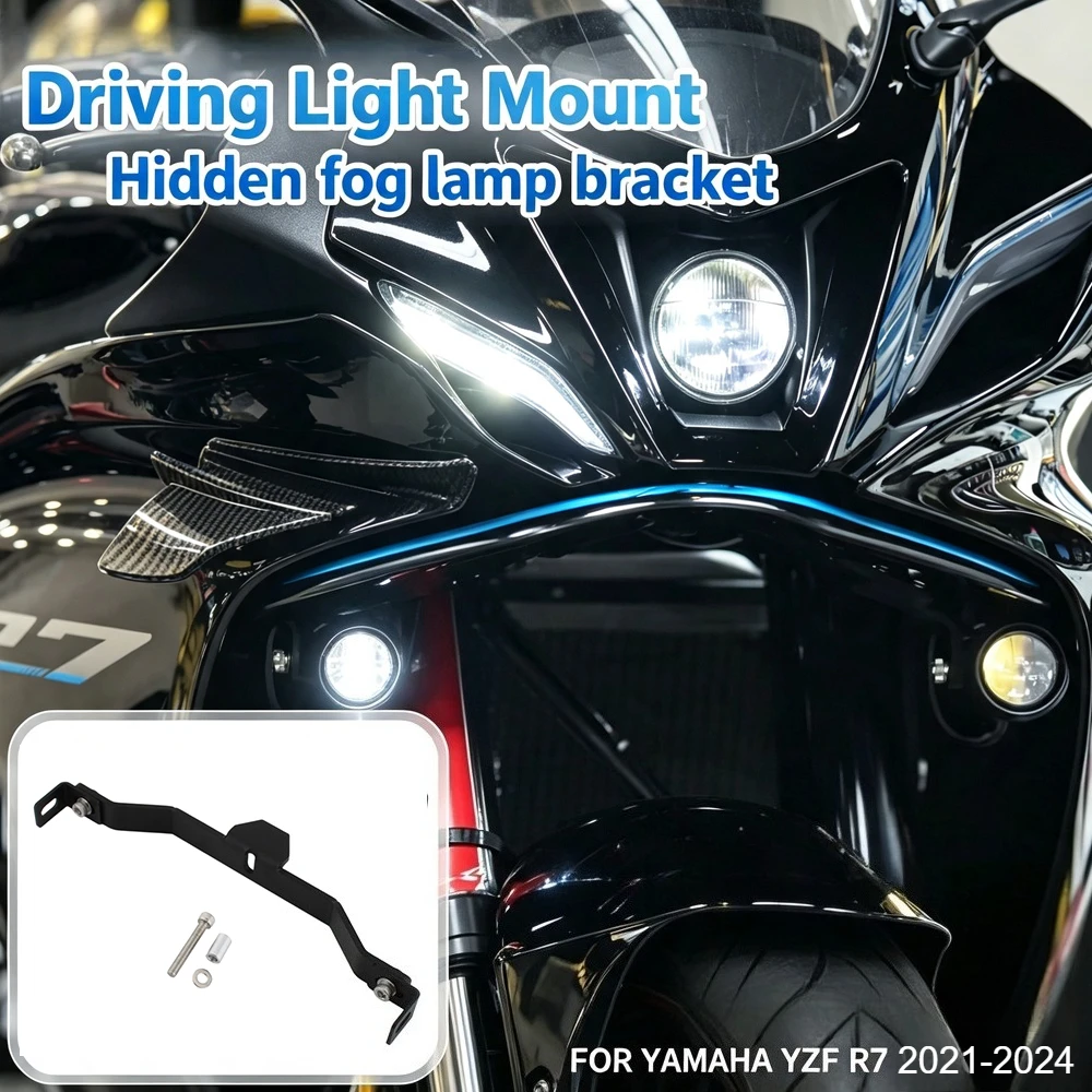 R7 21-24 Driving Light Mount Hidden Fog Lamp Bracket FOR YAMAHA YZF R7 YZF R 7 2021 2022 2023 2024 Motorcycle Accessories