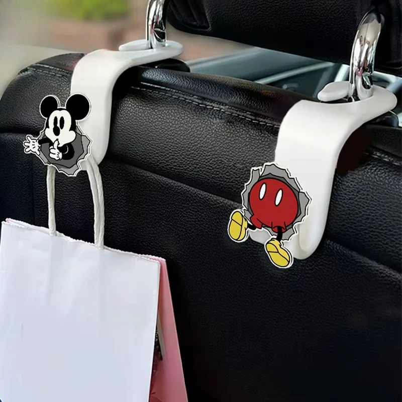 

Disney Mickey Car Seat Back Multifunctional Storage Hooks A Pair of Cartoon Mickey Mouse Hanging Car Storage Decorations