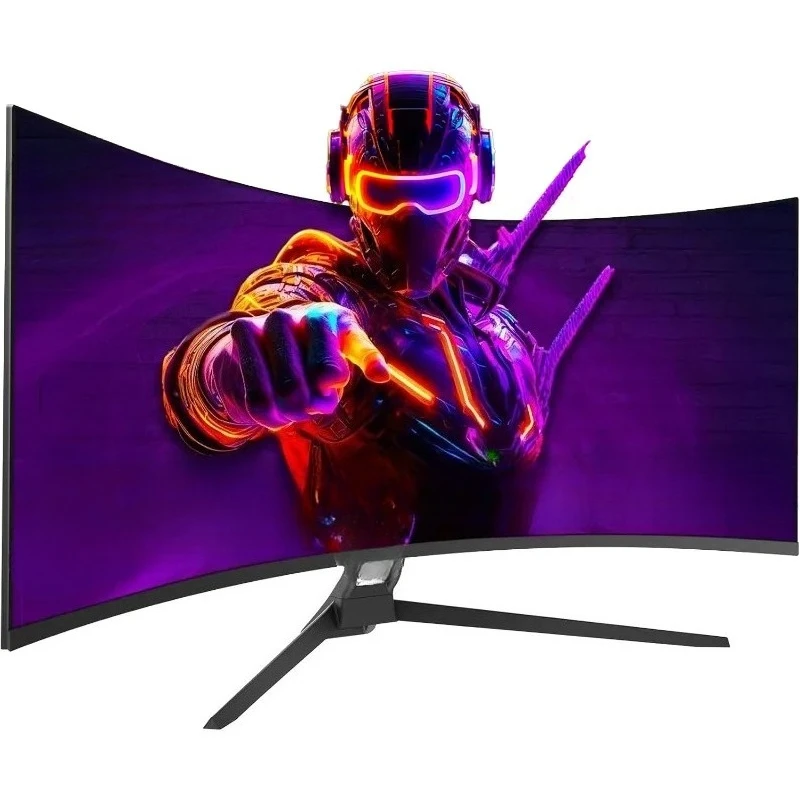 34 Inch Ultrawide Curved 1500R PC Screen 165hz UWQHD 4K, Curved Computer Screen with FreeSync,Support Wallmount