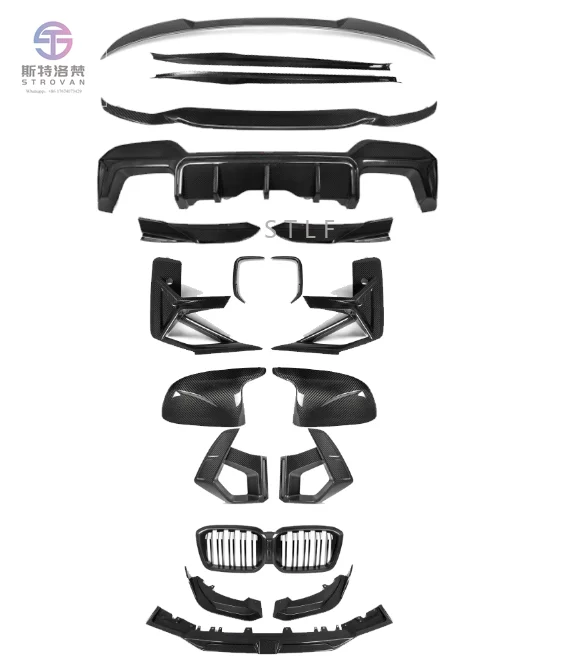 

High Quality Carbon Fiber Body Kit for F97 X3M 2022-In Front Diffuser Spoiler Rear Diffuser Grill Rearview Mirror Cover Kit