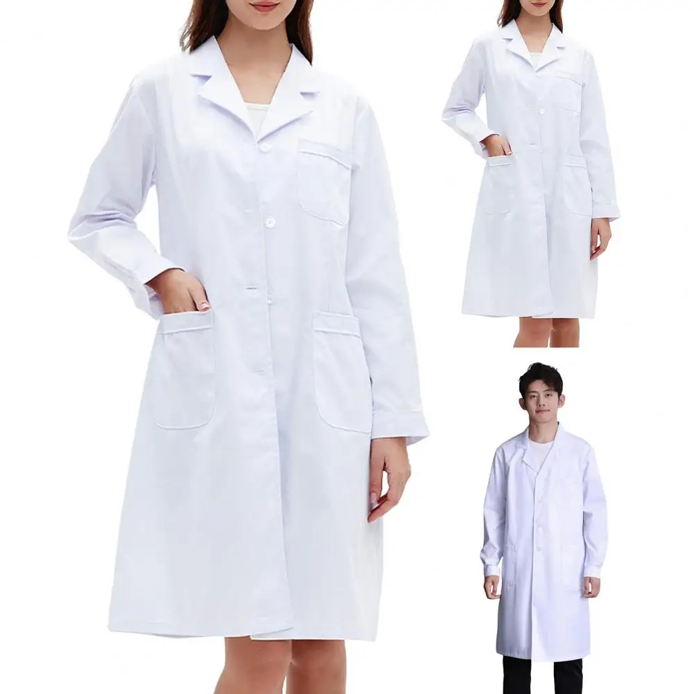 Nurse Overalls White Coat Female Long-sleeved Doctor's Uniform Male Short-sleeved Doctor Lab Coat Laboratory Chemistry Coat