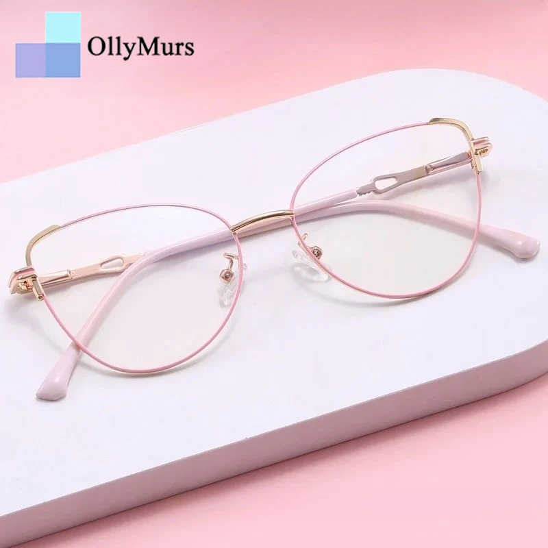 

OLLYMURS, новинка 2025, женские простые модные очки «кошачий глаз», ультралегкие ретро-оптические очки по рецепту G95215