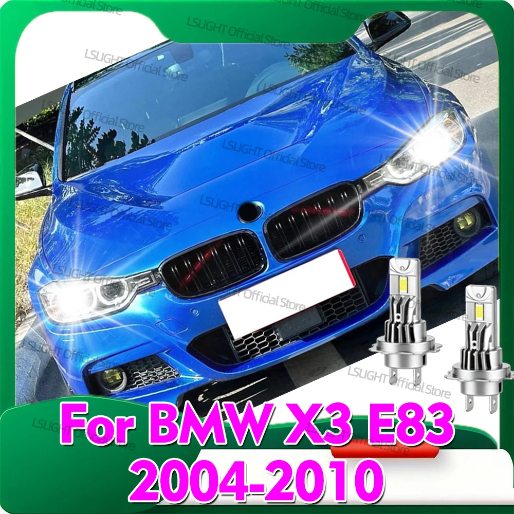 

2x H7 LED Car Head Lamps 30000LM Auto Headlight Bulbs 6000K For BMW X3 E83 2004 2005 2006 2007 2008 2009 2010 Plug-N-Play 12V