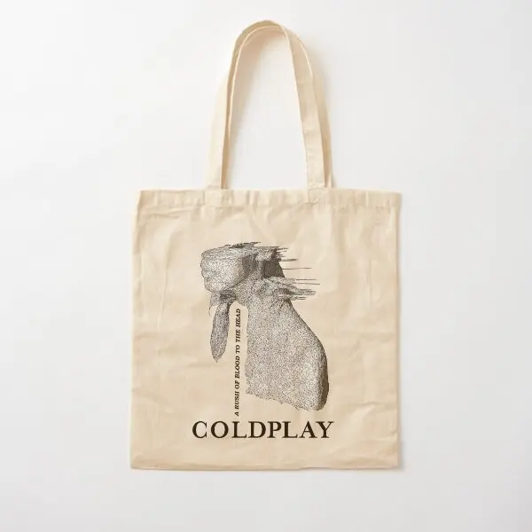 Jkbyfr Coldplay Coldplay Band Cotton  Canvas Bag Reusable Shopper Fashion Grocery Ladies Tote Designer Travel Foldable Unisex