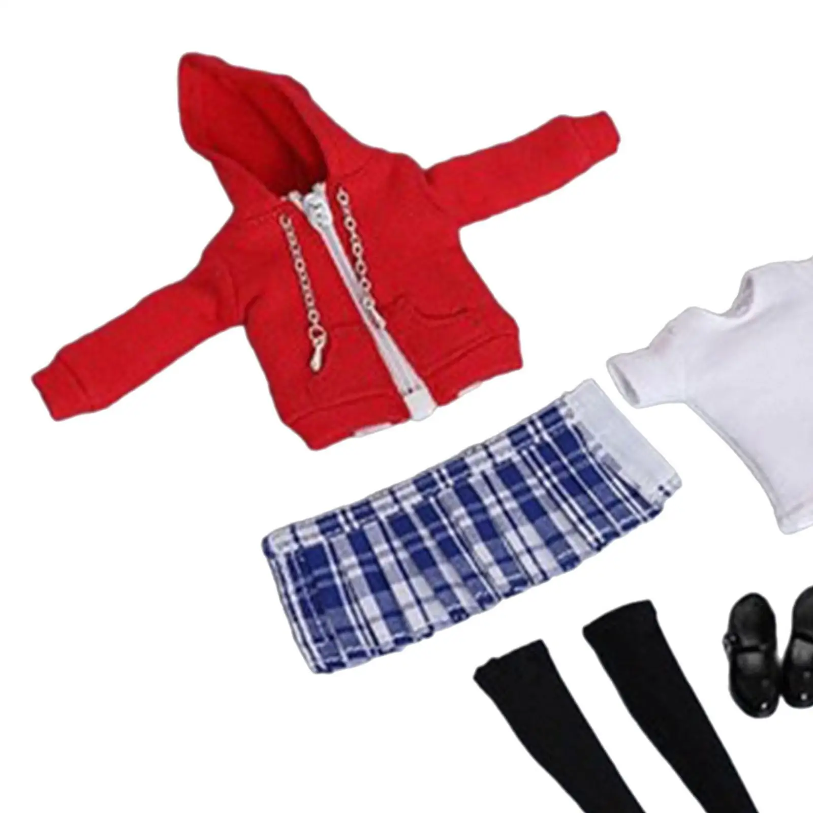 1/12 Scale Figure Clothing Set Play House Decorative Doll Uniform Kits for Living Room Household Show Study Room Party Favors