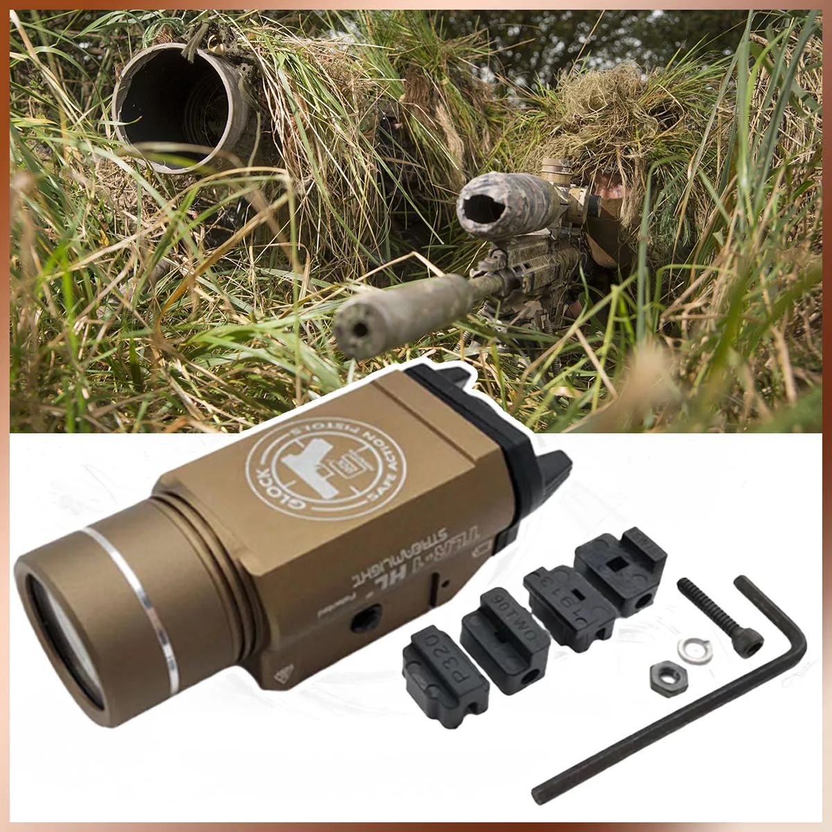 

1000 Lumens Tactical Flashlight LED Lightweight Compact Rail-Flashlight With Constant Momentary Strobe Function Weapon Light