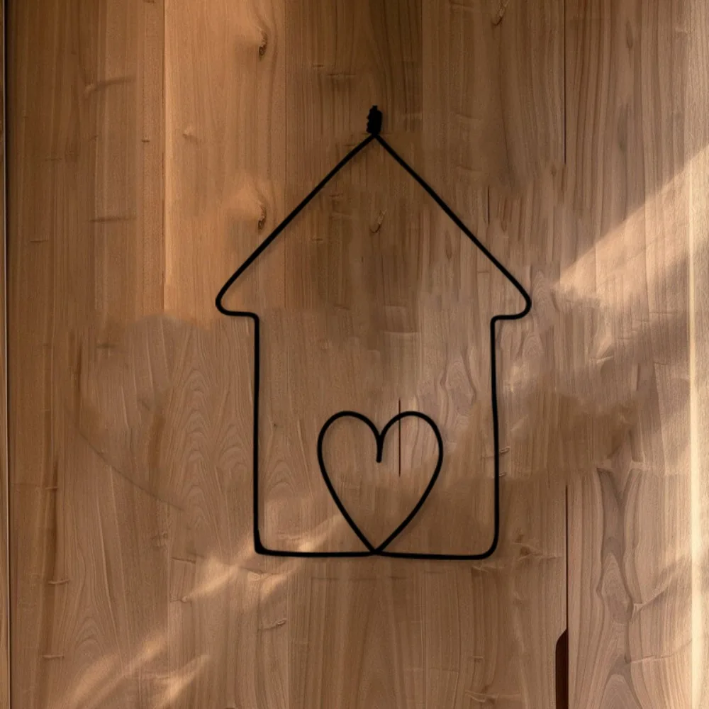Rustic Iron Home Wall Art Heart Hollow Cutout Metal Decor For Indoor Outdoor Wall Perfect Housewarming & Anniversary Gift