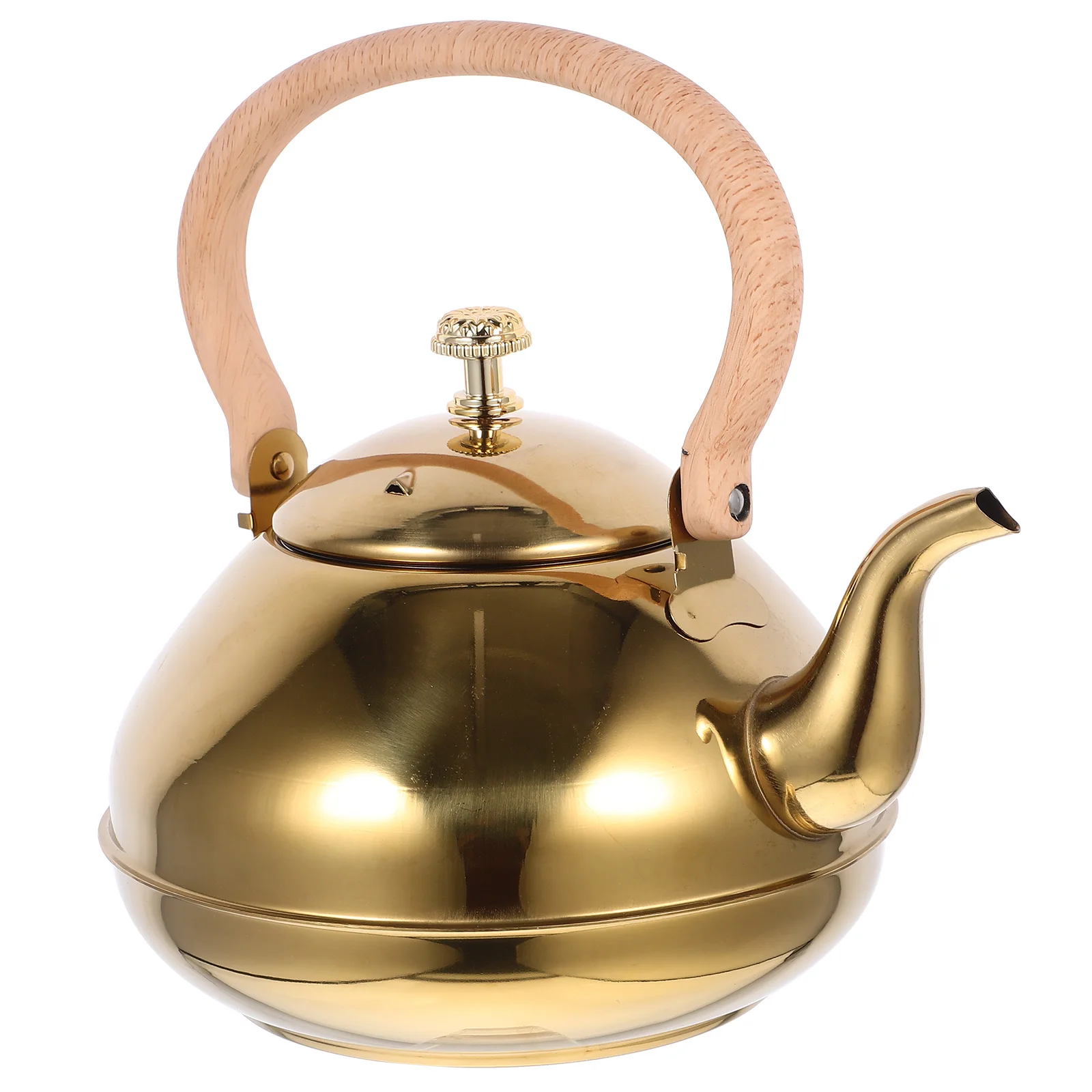 

Stainless Steel Tea Kettle Large Capacity Polished Finish Household Travel Teapot For Home Office Desktop Use Metal Water Kettle