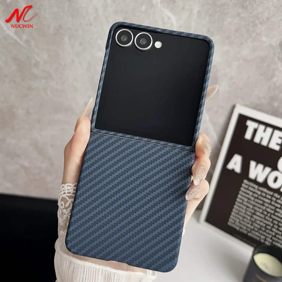 Für Samsung Z Flip 7 Hülle Business Ultra Dünn Schlank Matt Carbonfaser Cover für Samsung Galaxy Z Flip 7 6 5 4 Flip7