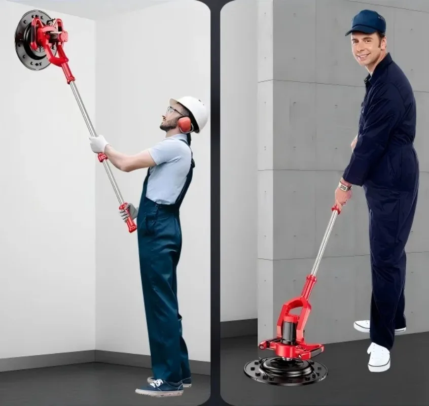 Electric hand-held wall plastering unit uses 220 volts, 1.5-meter extension rod, and comes with free accessories
