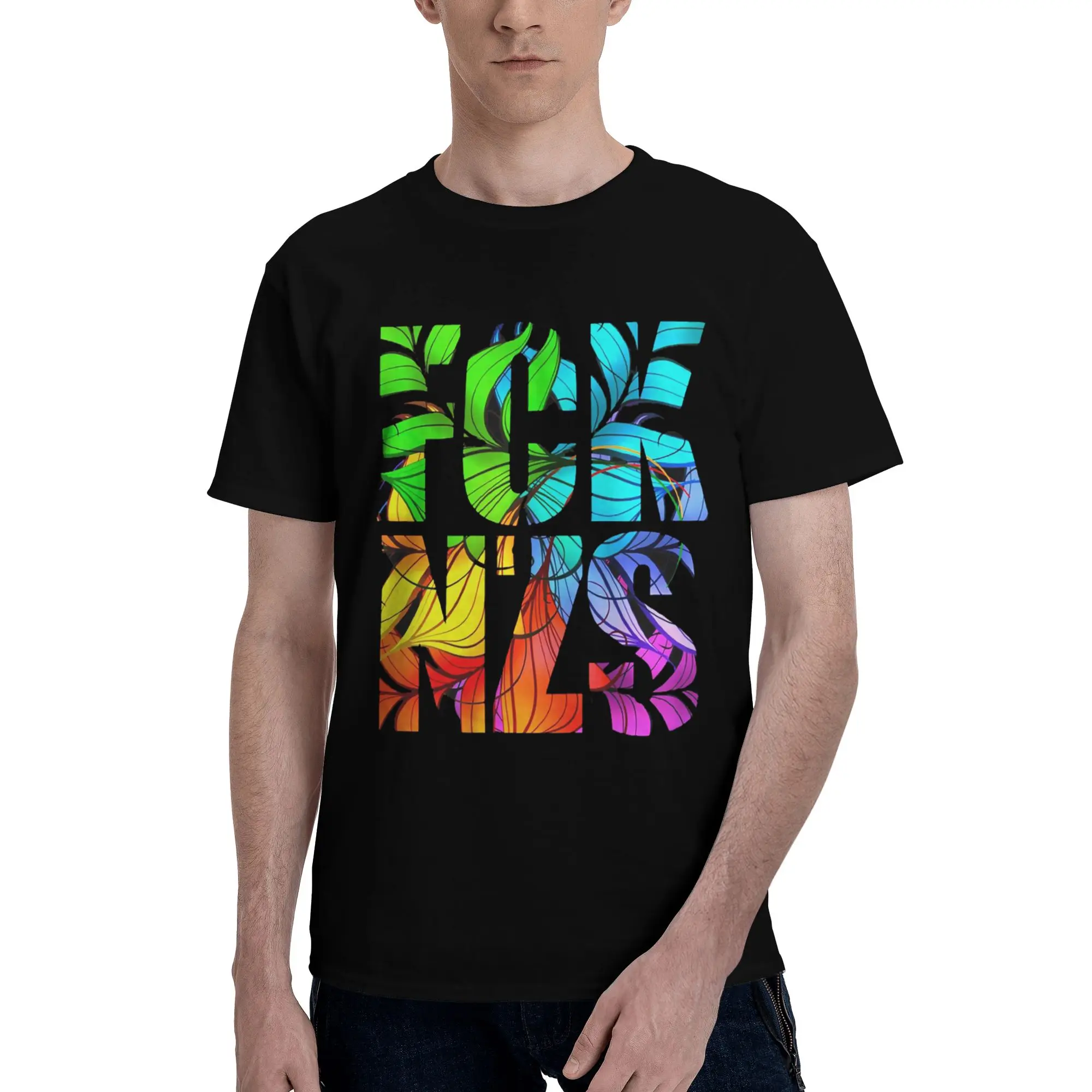 

PRIDE Rainbow Colorful FCK NZS LGBTQIA+ Equality 100% Cotton T-Shirt Men's Classic T Shirts Men Round Neck Short Sleeve S-6XL