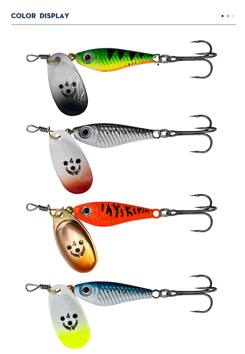 ShareShark 3 Stück Rotierende Metall-Spinner Angelköder 10/15/20g Künstliche Hartköder für Karpfen, Barsch, Hecht mit Dreifachhaken Angelzubehör – Detail 8