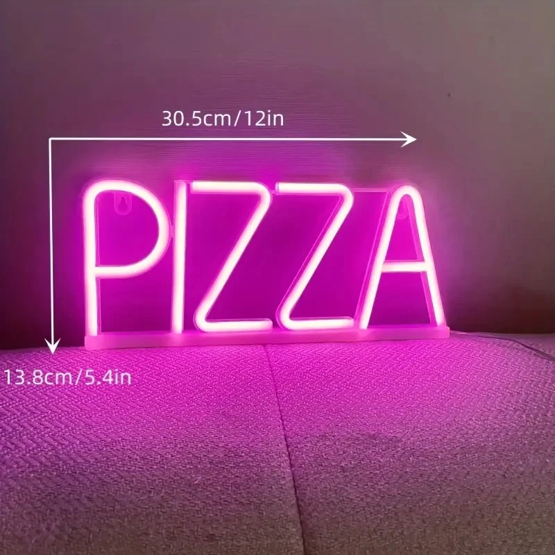 LED Letter Light PIZZA Neon Light Wall Hanging Atmosphere Light Christmas Holiday for Restaurant Coffee Shop Decor Food Store