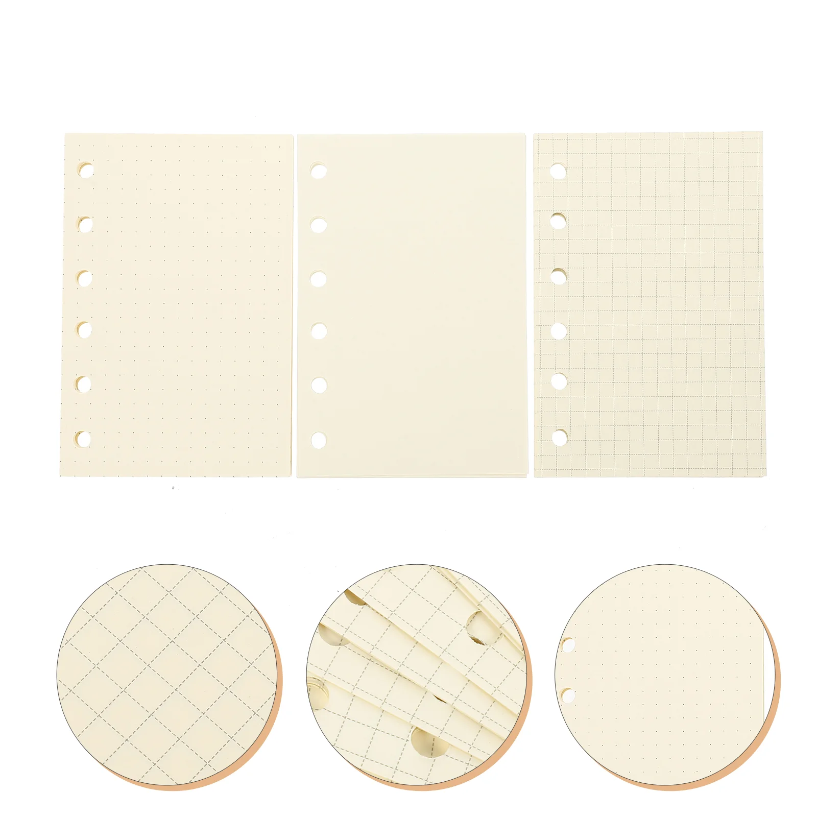 3 Books Loose-leaf Notebook Refill Paper Planner Binder Punch Hole Refills Notepad