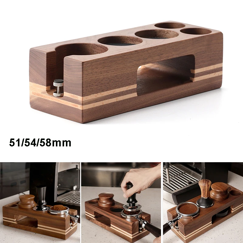 51/54/58mm Coffee Tamper Station Portafilter Holder Wooden Base Stand Espresso Tamper Mat For Espresso Accessories Barista Tools