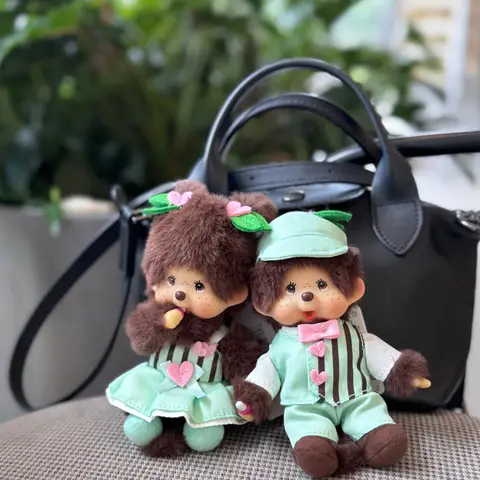 Kawaii Monchhichi Keychain Monchichi Backpack Pendant Charms Cartoon Little Monkey Hanging Keyring Party Favor Gifts 몬치치