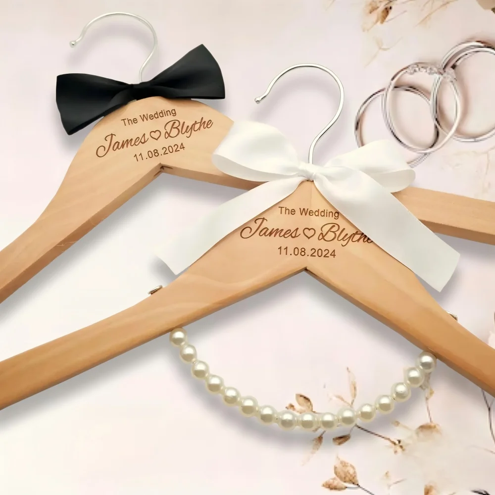 

Custom Wedding Dress Hanger Personalized Wedding Hanger Personalised Bridal Hanger Engraved Names and Date Bridal Shower Gifts