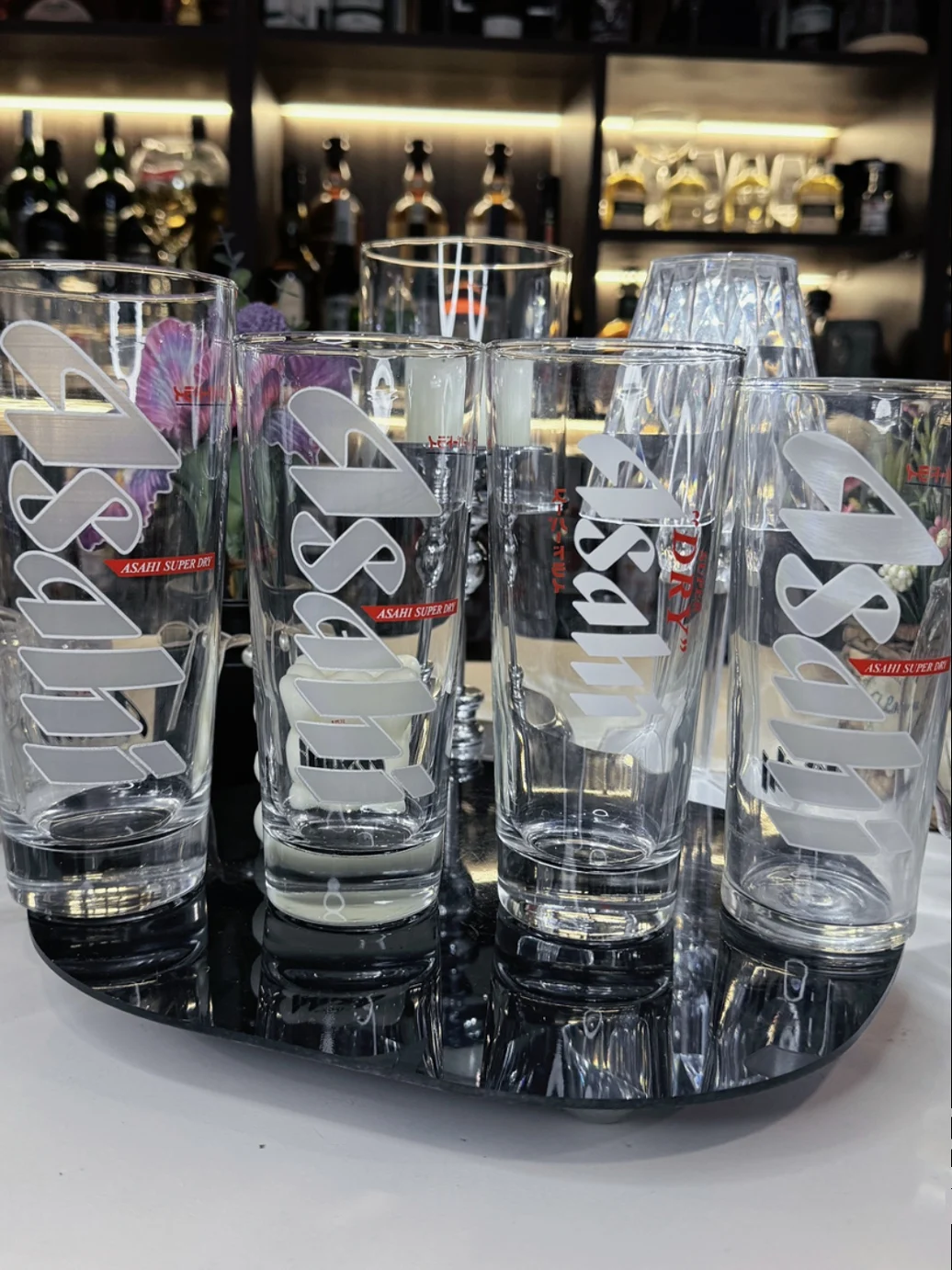 أكواب بيرة أساهي سميكة بمقبض للمأكولات اليابانية، أكواب شرب البيرة الحرفية الفاخرة، شكل دائري بطبقة واحدة