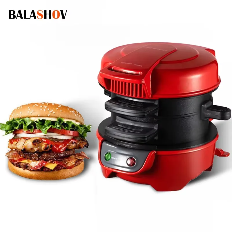 

220V 110V Multifunctional burger machine Mini Breakfast Muffin Maker Household Non Stick Plates Electric Burger Maker Machine