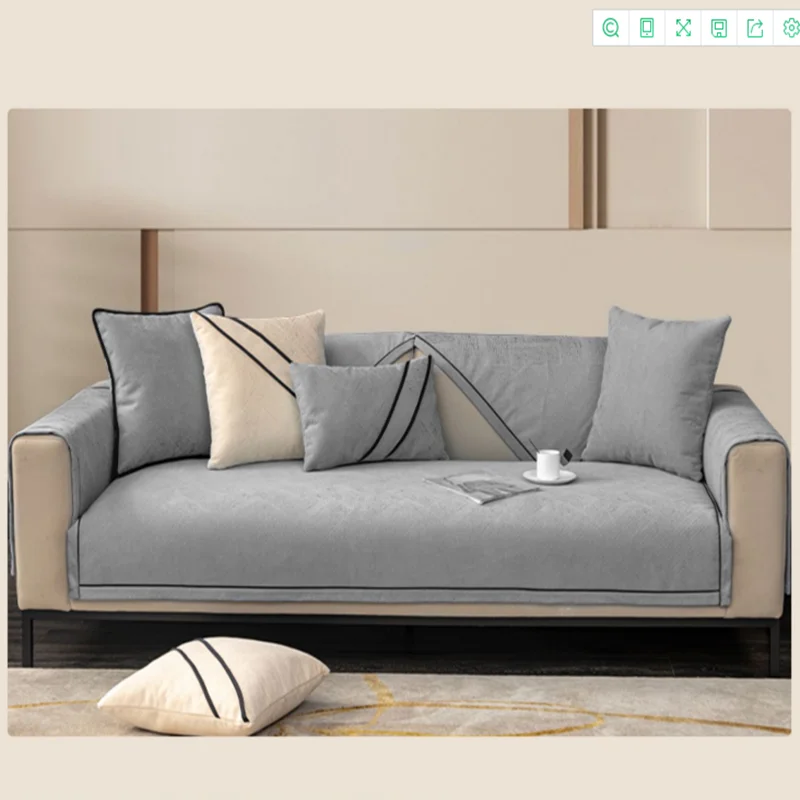 Edge Linecurrency Sofa Cover Anti Skid and Wear Resistant Delicate Sofa Towel Machine Washable Bordure Cover Cloth