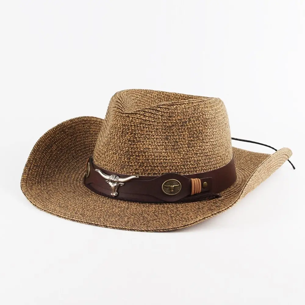 Punk PU Cowhead Belt Adjustable Handmade Hat Decoration Handwoven Belt Accessories Outdoor