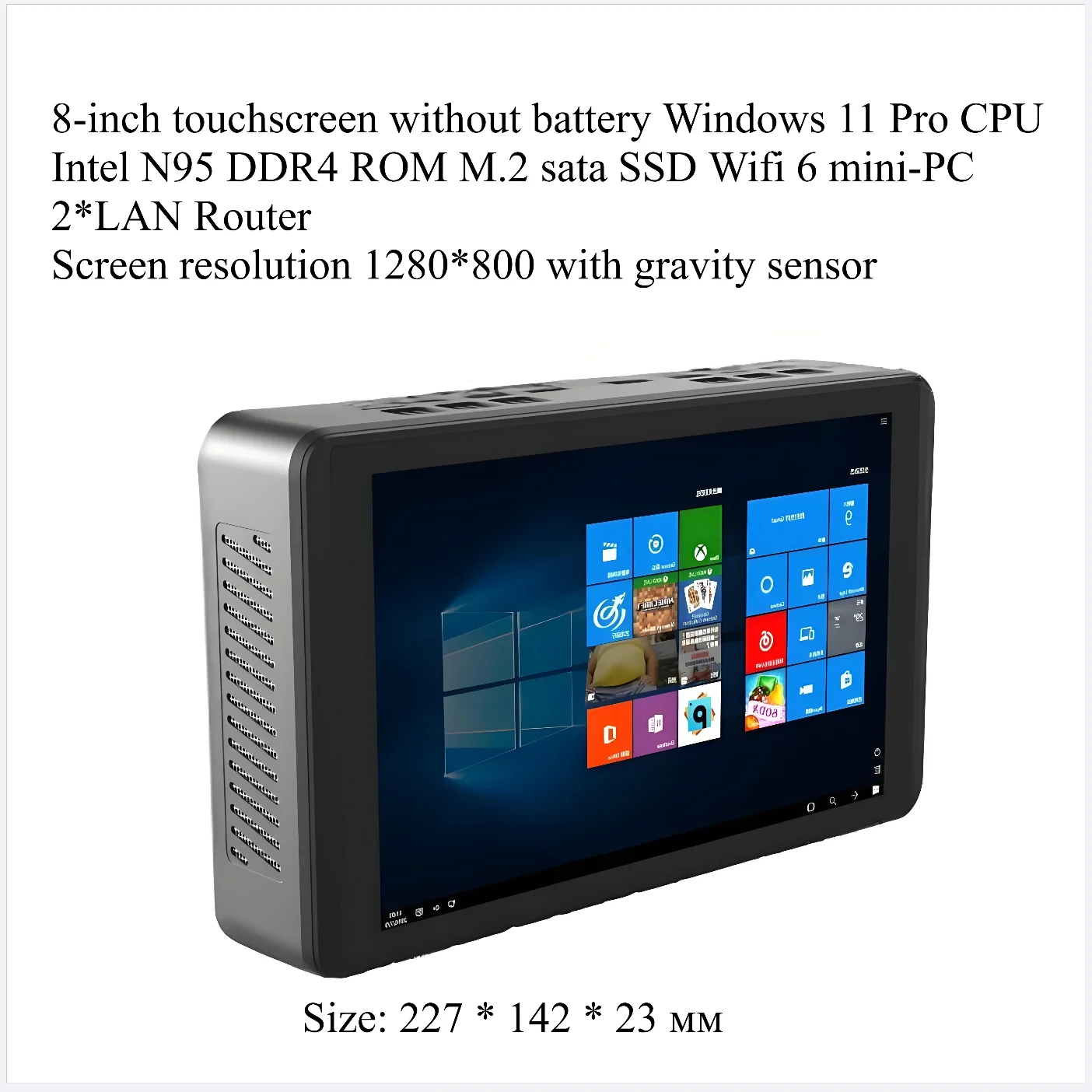 CPU Intel N95 Windows 11 mini pc com tela de toque de 8 polegadas DDR4 SSD WIFI6 tablet industrial mini pc computador tudo-em-um
