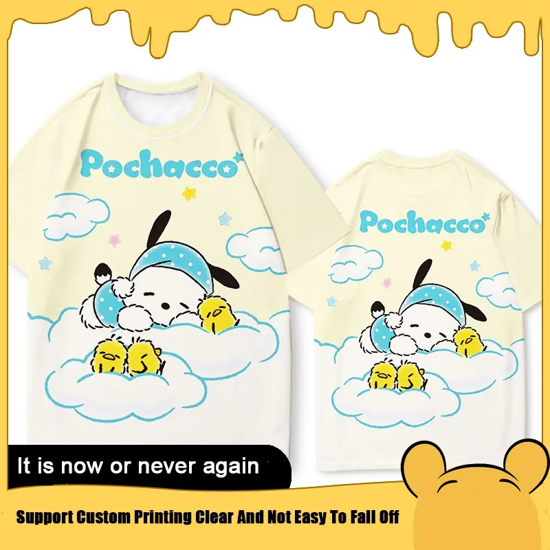 Sanrio Pacha Dog Co-short Sleeve T-shirt Women's Trend Cartoon Printed T-shirt Loose All-match Quick Drying Suit