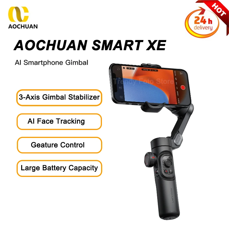 

AOCHUAN Smart XE 3-Axis Gimbal Stabilizer Foldable Mobile Phone Selfie Stick with Tripod Smartphone Gimbal for Xiaomi Iphone