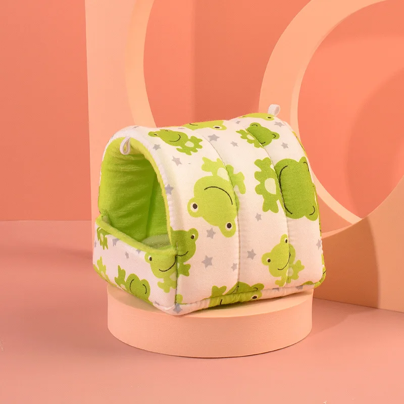 Nette Mini Käfig Kaninchen Eichhörnchen Winter Warme Baumwolle Matte Meerschweinchen Nest Hamster Haus Kleine Tier Schlafen Bett Haustier Hängen Käfig – Detail 5