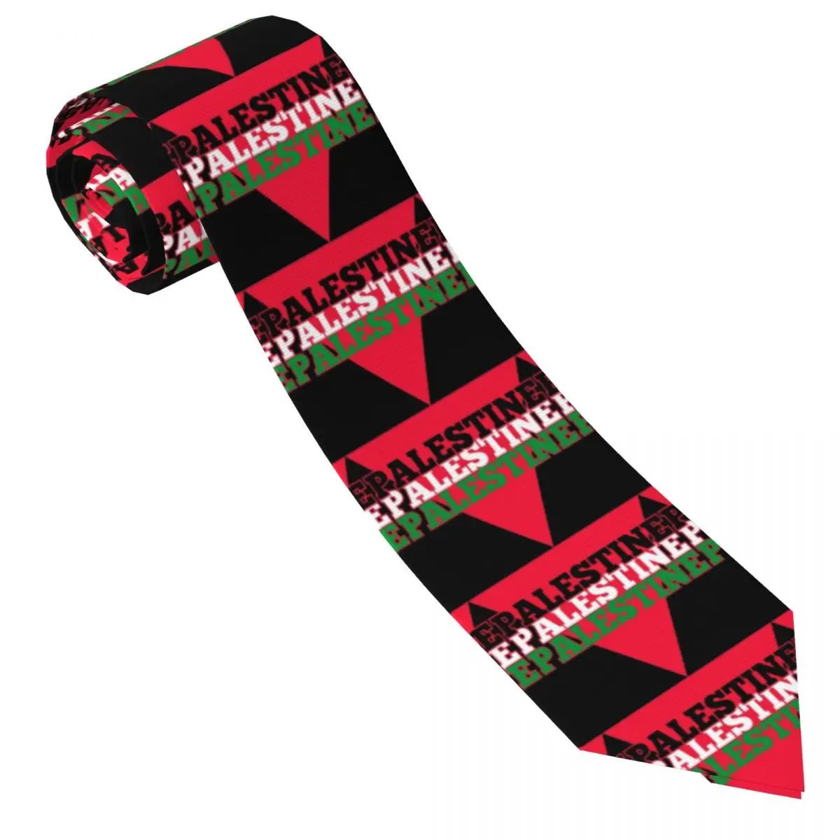 Cravatta a triangolo rosso palestinese Cravatte personalizzate Cravatta con colletto elegante Accessori per cravatte per feste cosplay per adulti