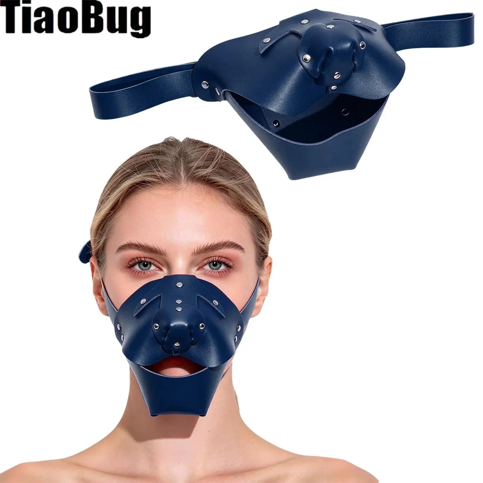 Adults Steampunk Style Irregular Faux Leather Mask with Adjustable Strap for Cosplay Halloween Party Stage Performance