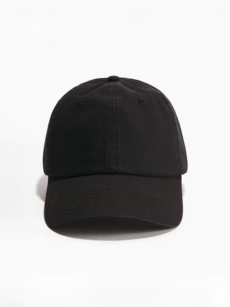 

H&M Men's Summer Cotton Twill Cap Casual All-Season Unisex Bendable Brim Baseball Cap Simple Style One Size Fits Most
