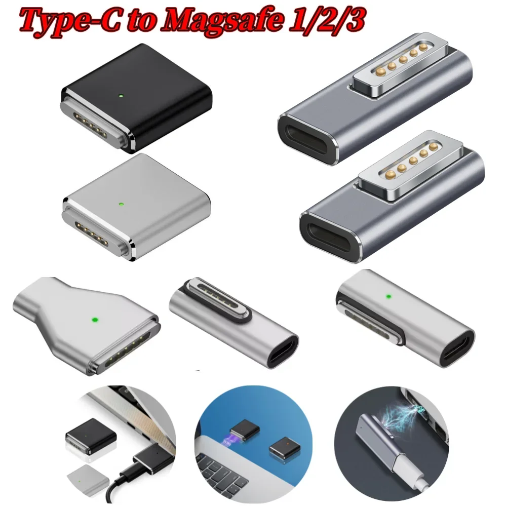 Type-C Female To Magnetic USB PD 140W PD Fast Charging Adapter Connector Female To Magsafe 3 2 1 for Macbook Air/Pro