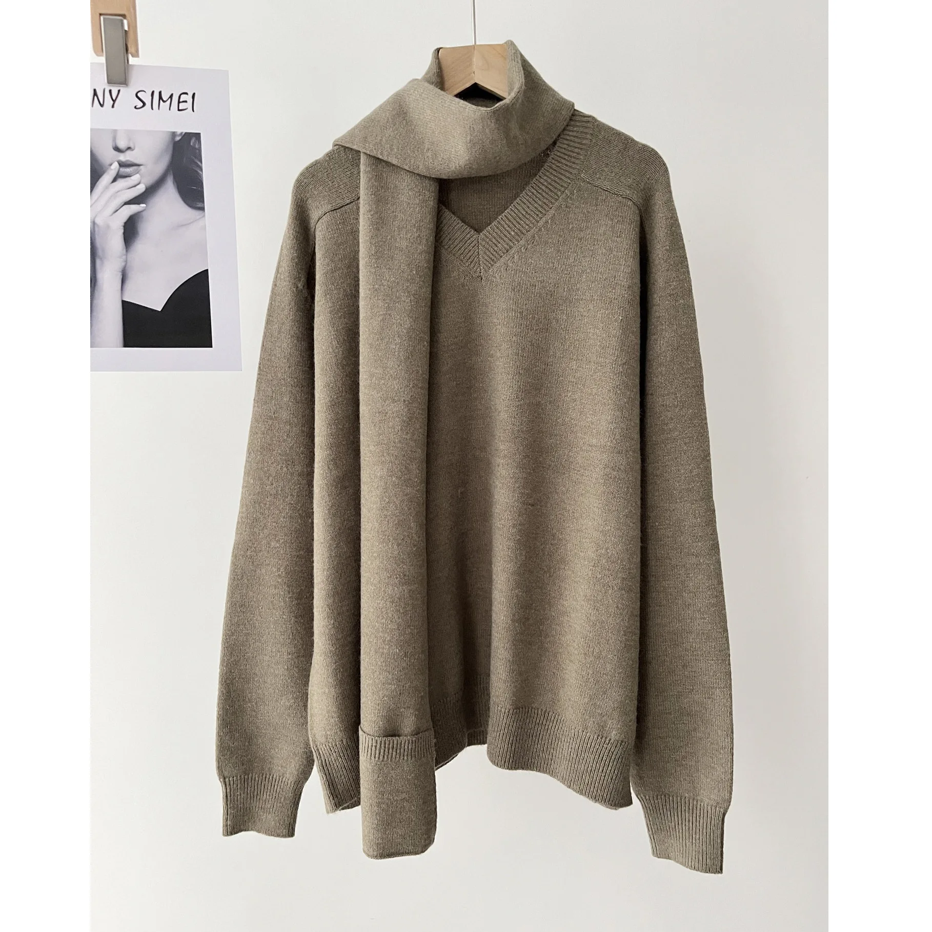 

Женская одежда, французский арт-департамент, дизайн, смысл, шарф, воротник, пуловер, вязаный свитер, весна-осень 16a-1668