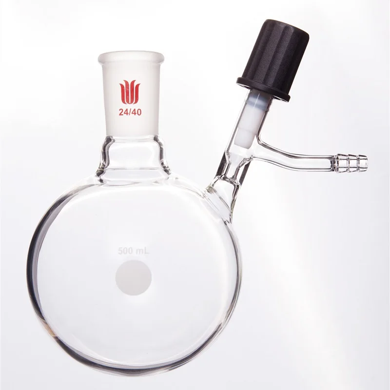 

SYNTHWARE Reaction flask, Capacity 500mL 1000mL 2000mL, Joint 19/22 24/40 19/42, High vacuum PTFE valve, Borosilicate glass, F54