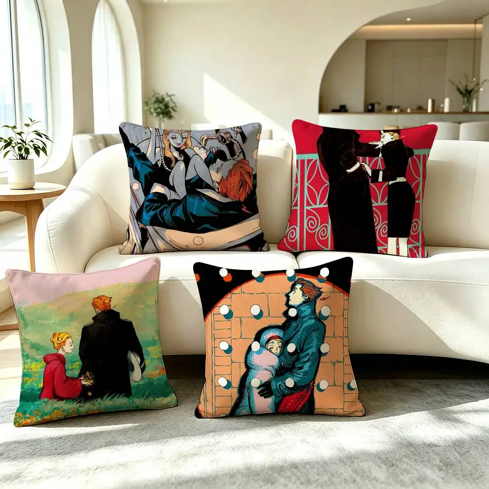 V-Veil Emma and Alexander Pillow Case Square Double-Sided Sofa Cushion Cover Bedroom Bedside Pillow