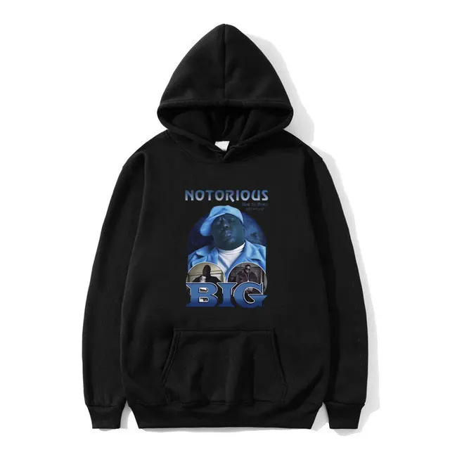 

Rapper The Notorious Big Vintage Graphic Hoodie Rap Biggie Smalls Print Hooded Tracksuit Men Women's Hip Hop Oversized Hoodies