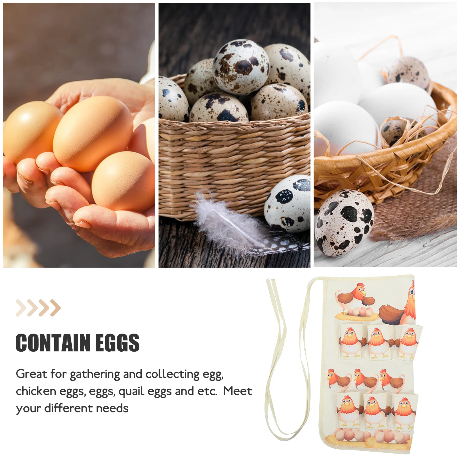 Chicken Egg Picking Apron Duck Eggs Farm For Collecting Gathering Decorate Women