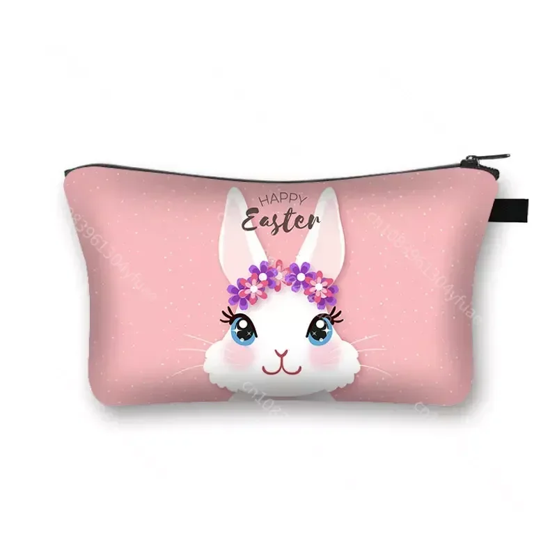 New Zipper Makeup Bags Cute Rabbit Pattern Cosmetic Pouch For Travel Women Wash Bag Canvas Organizer Cosmetic Bag