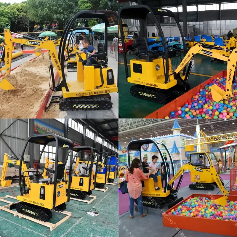 2026Hot Interesting Amusement Park Products Attractive Theme Park Rides Mini Excavator Children Excavator Kids Electric
