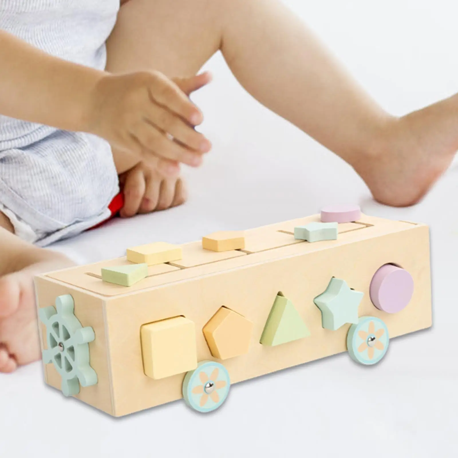 

Shape Sorting Stacking Toy Developmental Wooden Block Montessori Car Toys Kindergarten Early Education Toy for Preschool