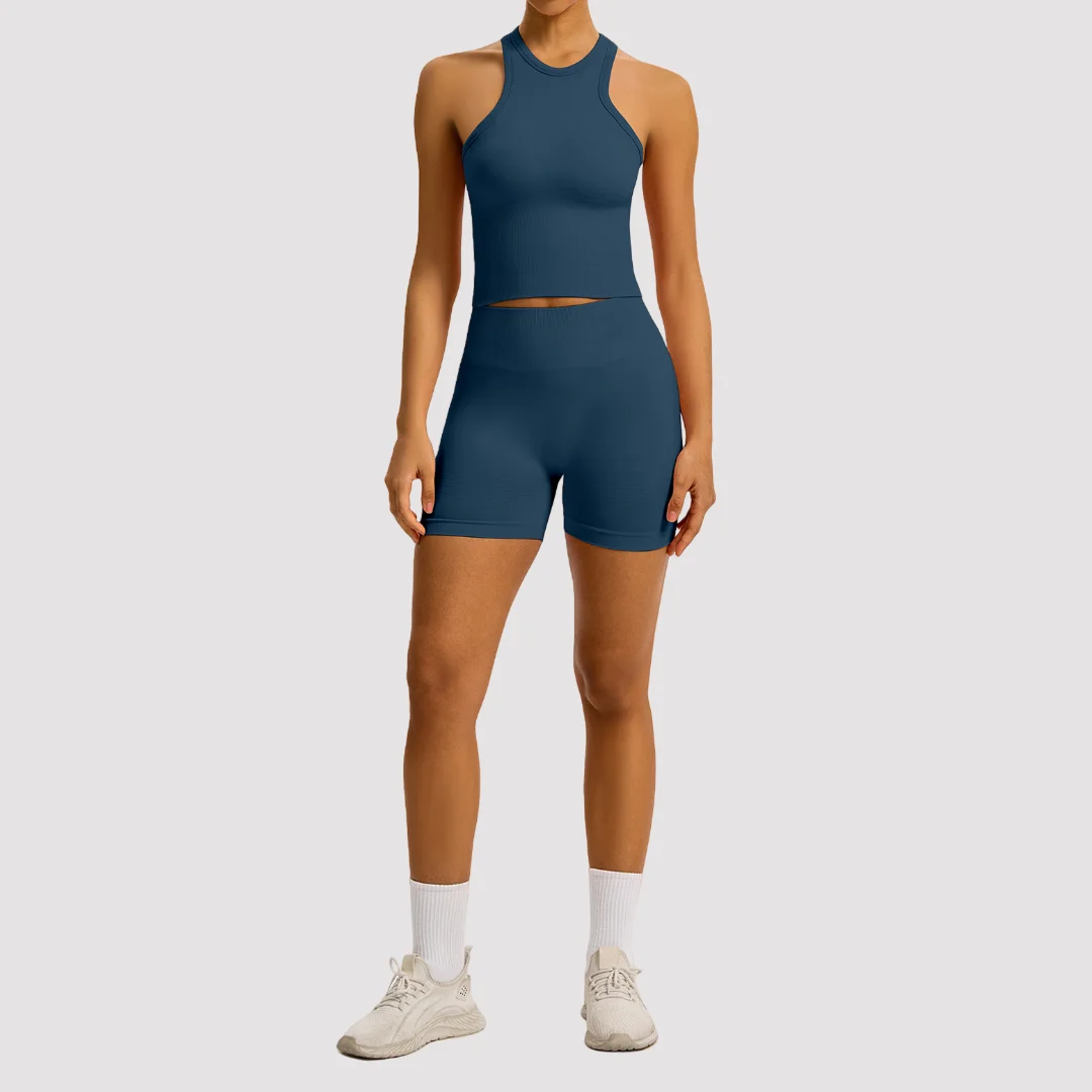 

Seamless Yoga Set Fitness Breathable Tight Backless Sports Bra Suit Running Workout Clothes Gym Leggings Tracksuit for Women