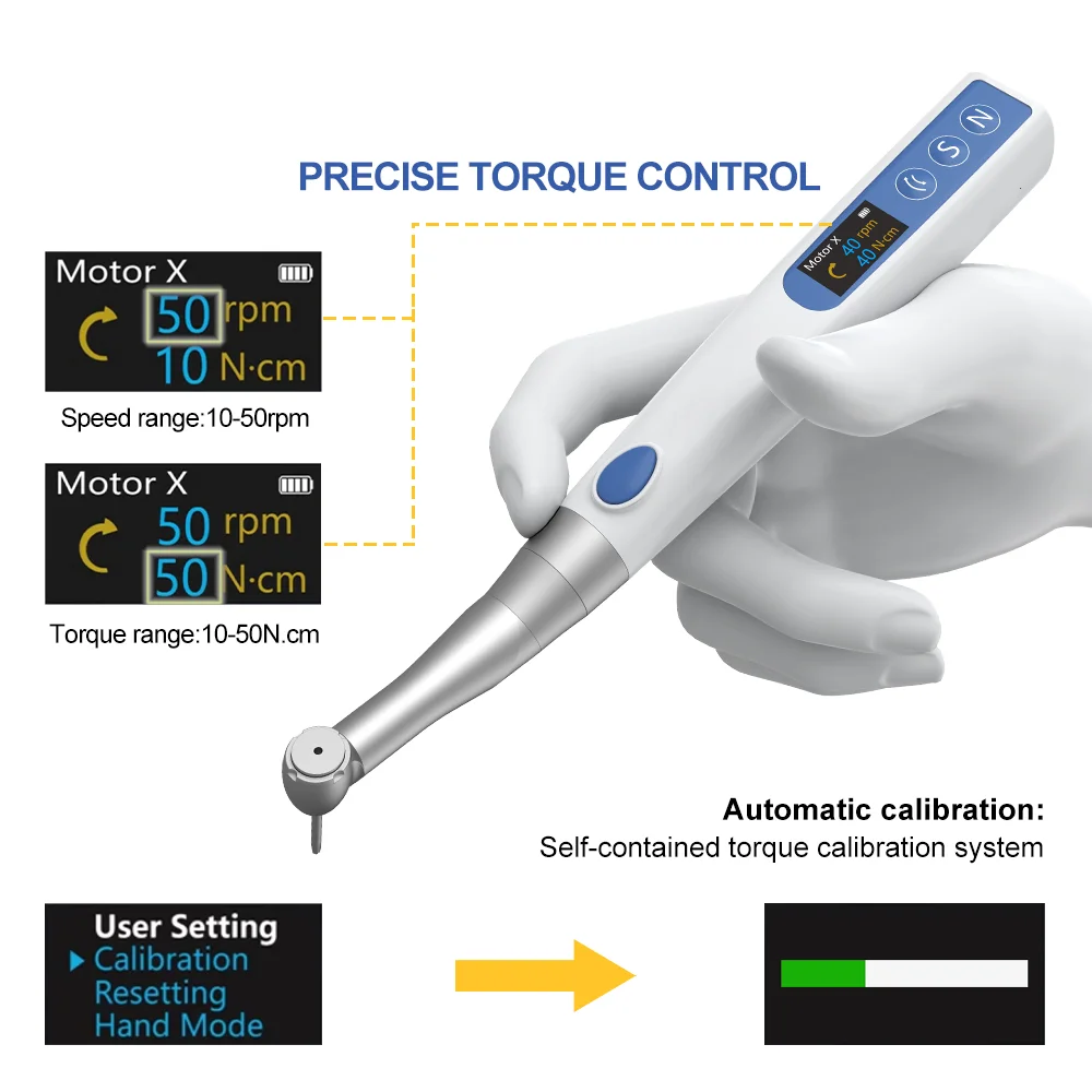 Torque elétrico universal dental sem fio, chave de torque do implante, odontologia instrumento, 50Ncm, 50rpm, atualizado para 50Ncm