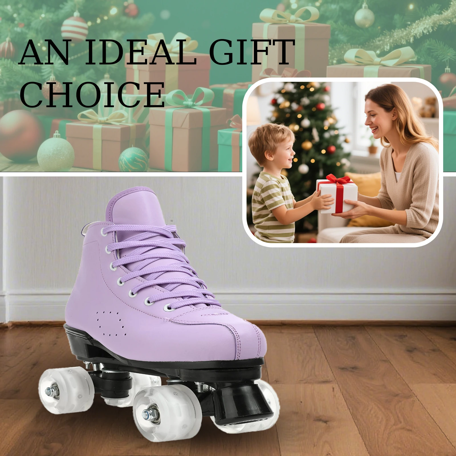 ローラースケートシューズ サイズ34-45 4輪クワッドスニーカー スケート PUレザー スポーツ 初心者 男女兼用 ローラースケートシューズ ギフト