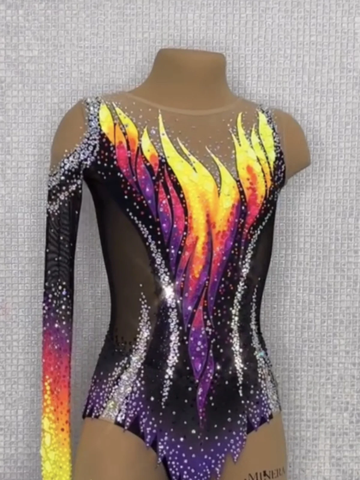 Купальник для гимнастики фигурного катания на заказ, женский художественный костюм для взрослых с длинными рукавами