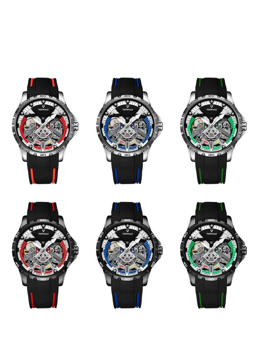 

42mm Men Automatic Watch Stainless Steel Men's Luxury Watches Install Automatic mechanical Movement Transparent back Watch