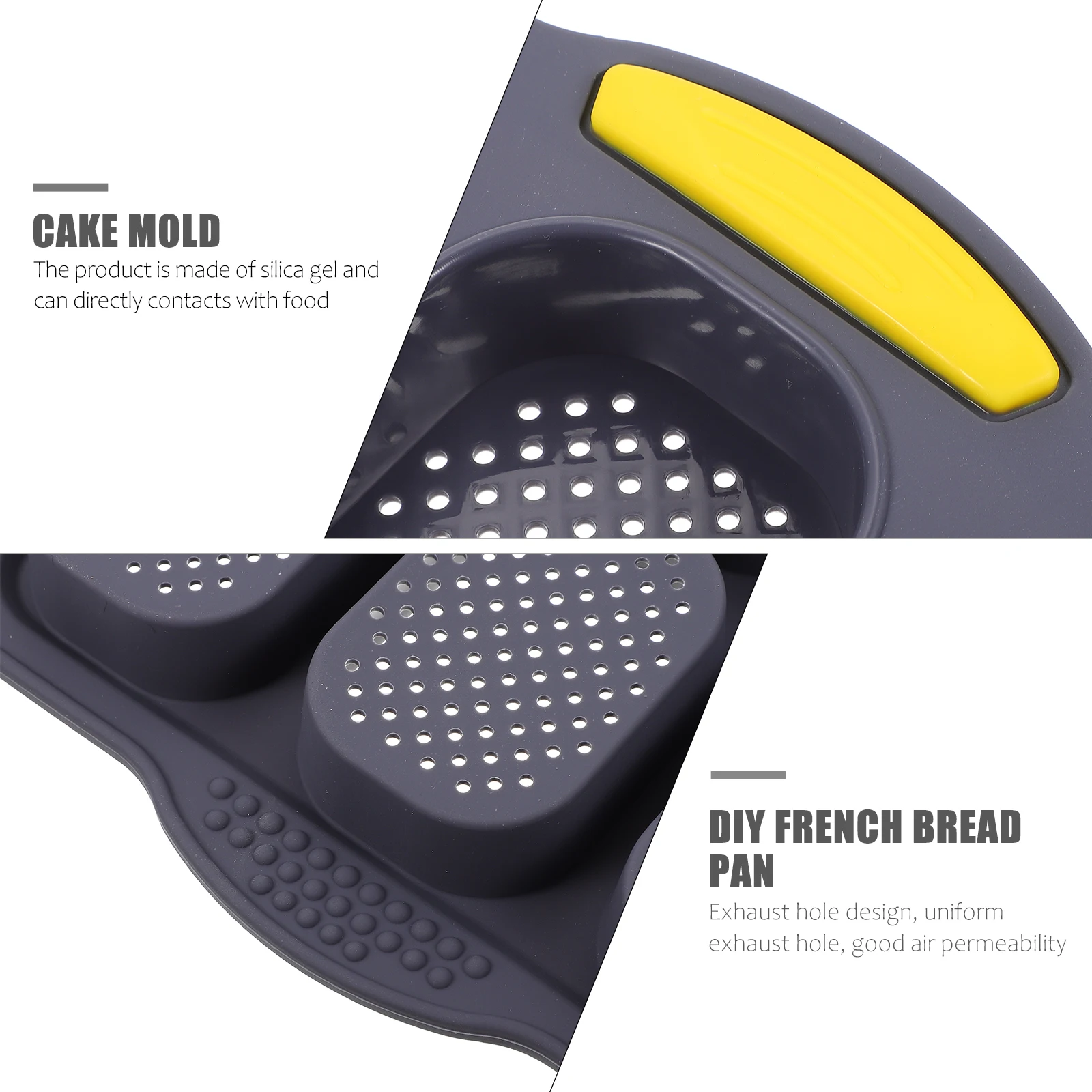 

9 Cavity Silicone Cake Molds Baking Pans Non Stick Flexible Loaf Pan for French Bread Hot Dogs Whole Wheat Bread Oven Safe